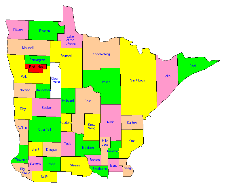 North Minnesota County Map