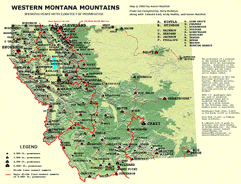 western Montana prominence map