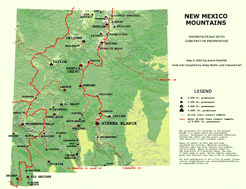 New Mexico prominence map