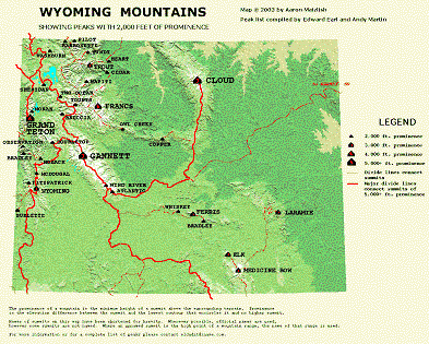 Wyoming prominence map