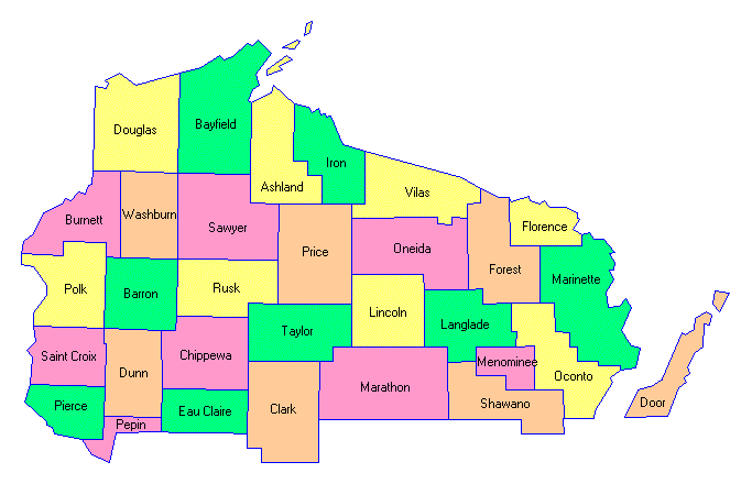 North Wisconsin Map Time Zones Map